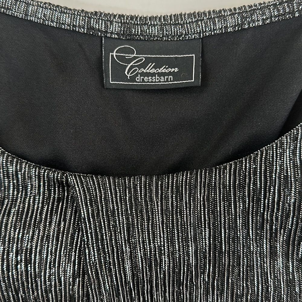 Collection Dressbarn Women's Black/Sparkle Blouse Sleeveless Size 14w - Picture 3 of 6